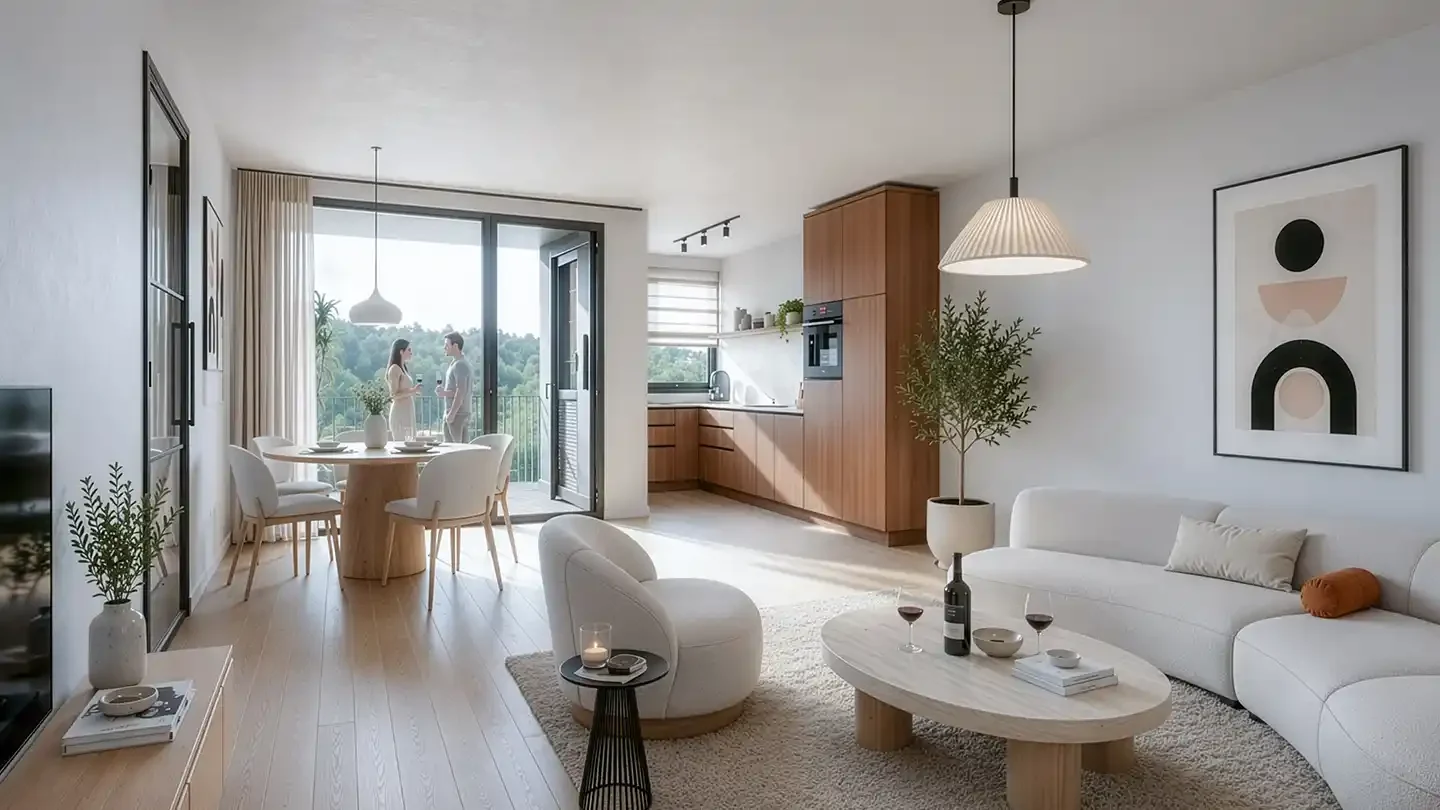 Nieuwbouw appartement Wonen in de Baronie Dordrecht, type B - woonkamer en eethoek